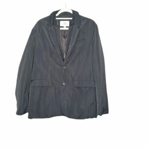 Halston black zip up jacket size large